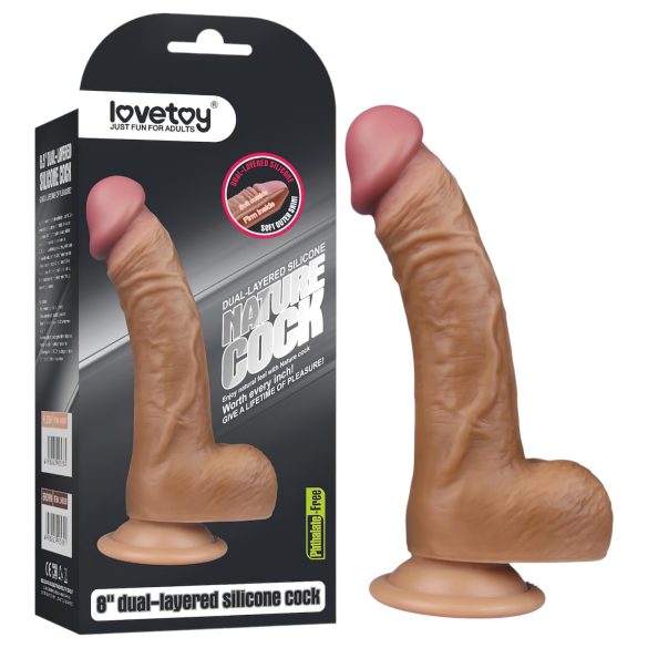Lovetoy - realistlik kõver dildos - 20 cm naturaalne