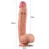 Lovetoy Nature - realistlik kahekihiline dild - 30cm (naturaalne)