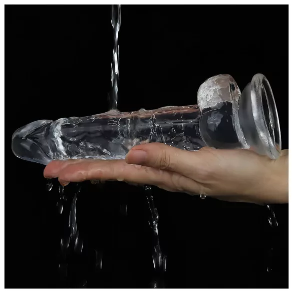 Lovetoy Flawless Clear - dildoga iminapaga - 19cm - läbipaistev