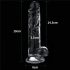 Lovetoy Flawless Clear - 19cm imitatsioonkristall dildoga kinnitusega