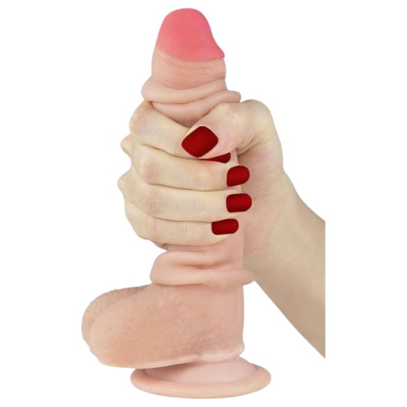 Lovetoy Sliding-Skin - kahekihiline dildo - 18cm (naturaalne)