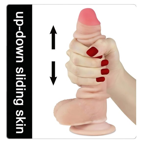 Lovetoy Sliding-Skin - realistlik dildokepp - kahekordne kiht - 18 cm naturaalne