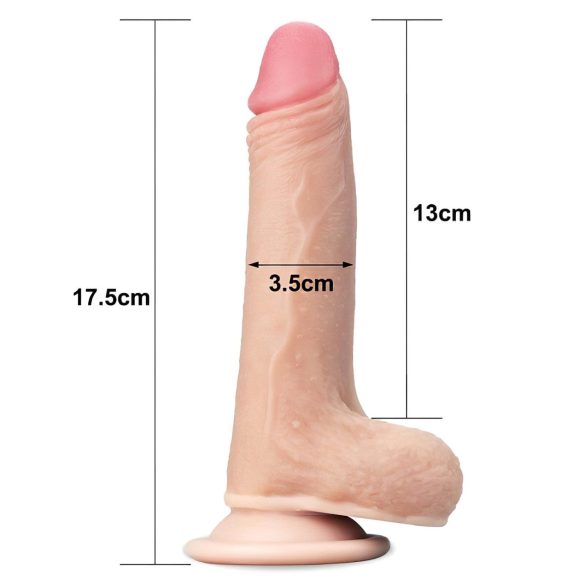 Lovetoy Sliding-Skin - realistlik dildokepp - kahekordne kiht - 18 cm naturaalne