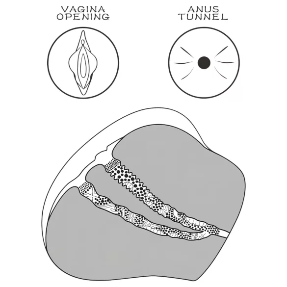 Lovetoy Streetgirl's 4 - masturbaator torso - vagiina ja anaal - naturaalne
