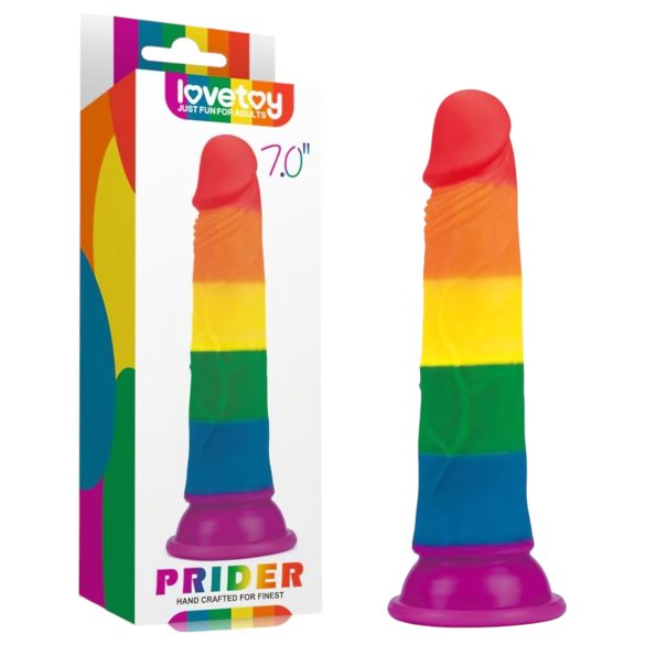 Lovetoy Prider - realistlik dildos - 19 cm - vikerkaarevärviline