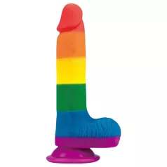   Lovetoy Prider - realistlik munanditega dildo - 20cm vikerkaar