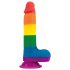 Prider realistlik vikerkaare dildo munanditega - 20cm