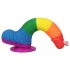 Prider realistlik vikerkaare dildo munanditega - 20cm