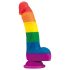 Prider realistlik dildo - 19cm (vikerkaar)