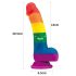 Prider realistlik dildo - 19cm (vikerkaar)