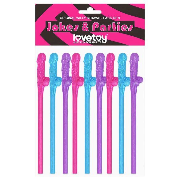 Lovetoy - realistlik peenise joogikõrs (roosa-sinine-lilla)