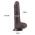 Lovetoy libisev nahk - kahekordne dildo - 18cm (pruun)