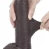 Lovetoy Sliding-Skin - realistlik kahekihiline dildo - 23 cm - pruun