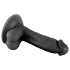 Mr. Rude - realistlik dildo munanditega iminapaga - 17 cm must