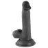Mr. Rude - realistlik dildo munanditega iminapaga - 17 cm must