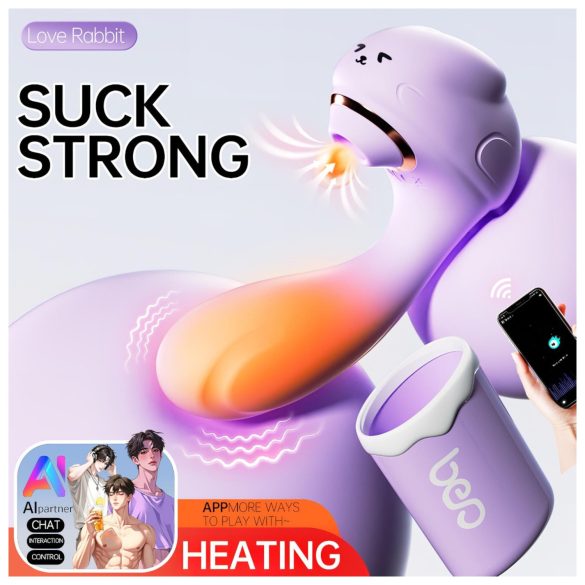 Leopard - imemis- ja vibreeriv vibraator - lilla