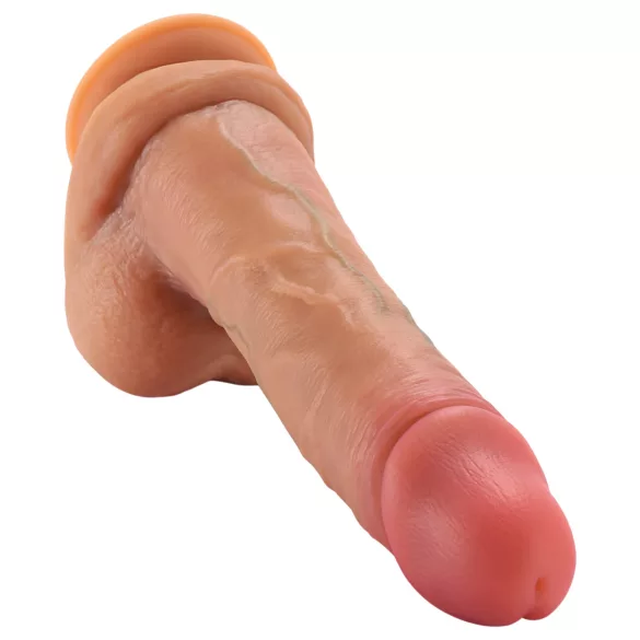 FeelSkin - ülireaistlik munanditega dildo (naturaalne, 22 cm)
