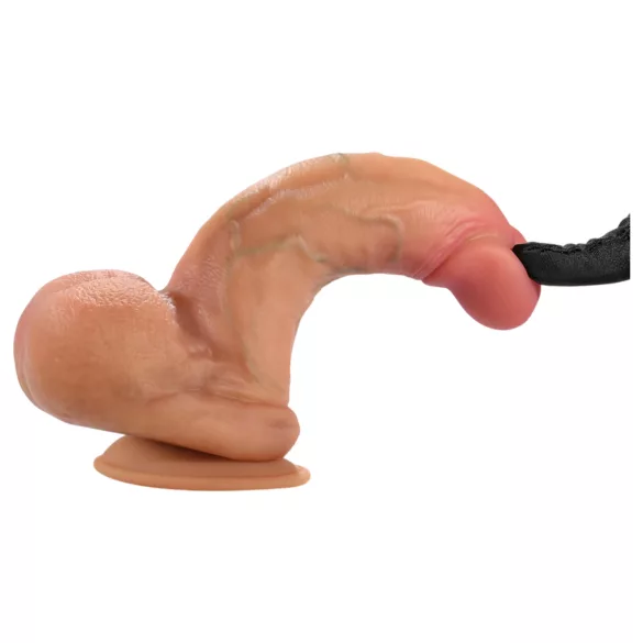 FeelSkin - ülirealistlik munanditega dildo (naturaalne, 12,5 cm)