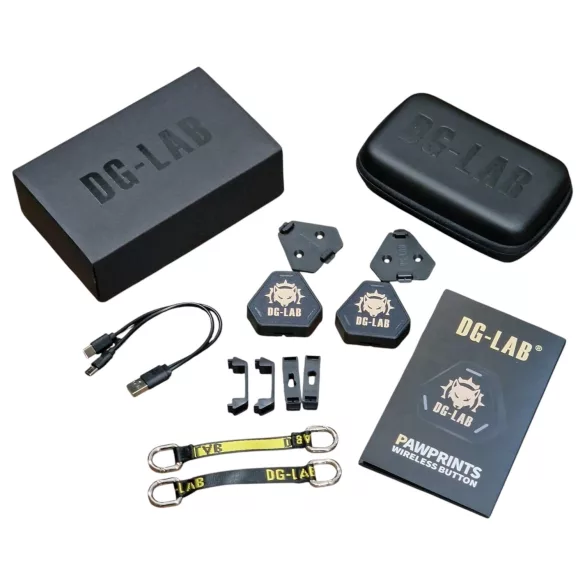 DG-LAB PawPrints - juhtmevaba andur-nupp (must) - 2 tk