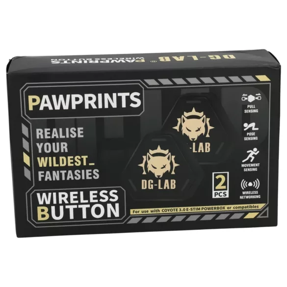 DG-LAB PawPrints - juhtmevaba andur-nupp (must) - 2 tk