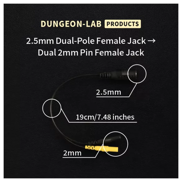 DG-LAB - elektroodi jaotur 2,5 mm pesast 2 mm‑sele (must)