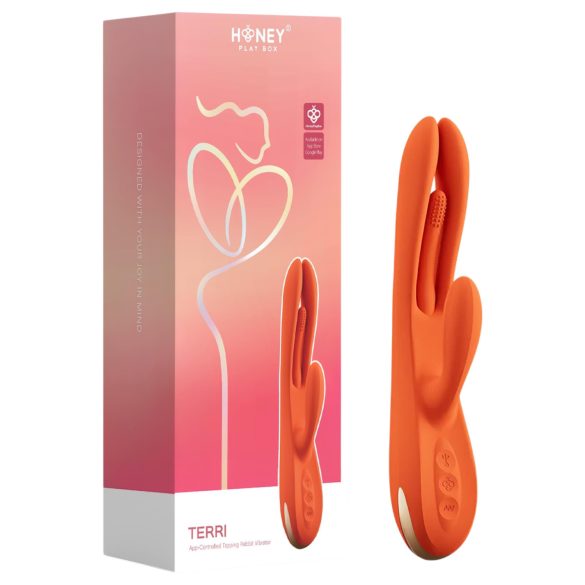 Honey Play Box Terri - nutikas keelevibraator klitorivarrega - oranž