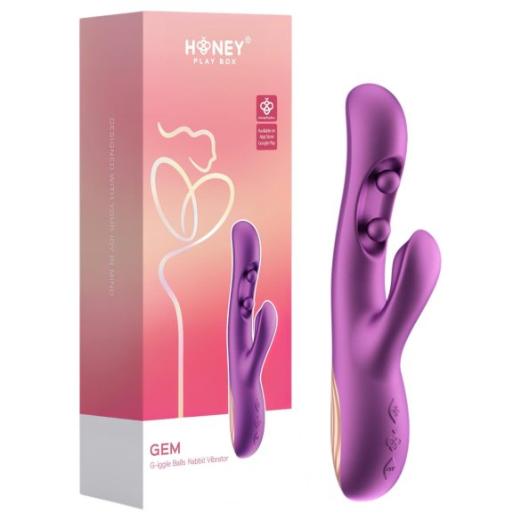Honey Play Box Gem - nutikas G-punkti ja kliitori vibraator - helmed, lilla