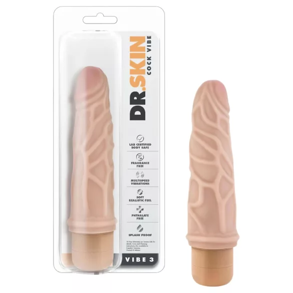 Dr. Skin Vibe No.3 - realistlik vibraator - naturaalne