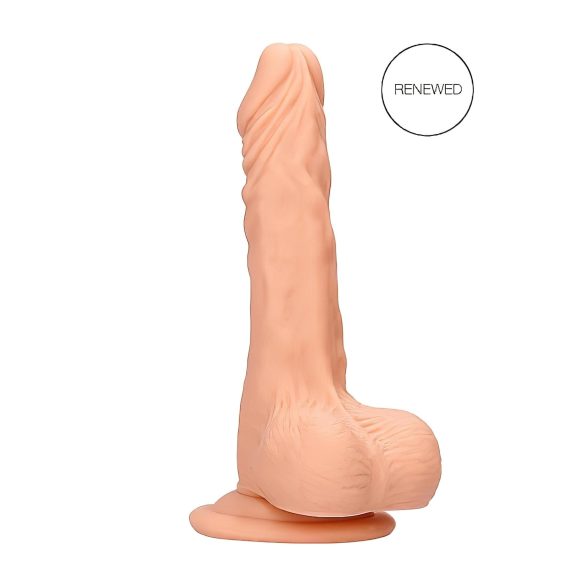 RealRock Dong 7 - elutruu, munanditega dildo (17 cm) - naturaalne