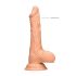 RealRock Dong 7 - elutruu, munanditega dildo (17 cm) - naturaalne