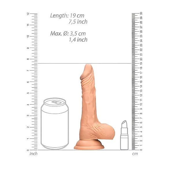 RealRock Dong 7 - realistlik munanditega dildo 17cm - naturaalne