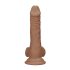RealRock 7 - elutruu munanditega dildo (17cm) - tume naturaalne