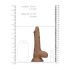 RealRock 7 - elutruu munanditega dildo (17cm) - tume naturaalne