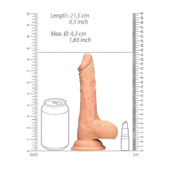 RealRock - dildo munanditega - realistlik - 20cm naturaalne