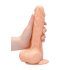 RealRock Dong 8 - elutruu dildo munanditega (20cm) - naturaalne