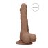 RealRock Dong 8 - elutruu, munanditega dildo (20cm) - tume naturaalne