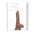 RealRock Dong 8 - elutruu, munanditega dildo (20cm) - tume naturaalne