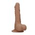 RealRock Dong 8 - elutruu, munanditega dildo (20cm) - tume naturaalne