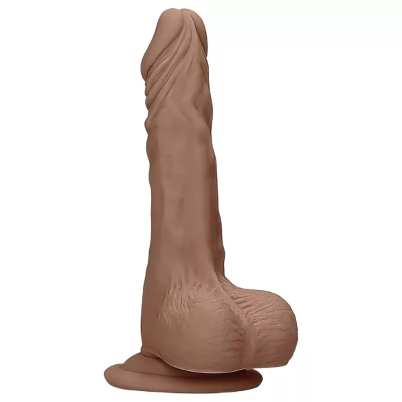 RealRock Dong 10 - realistlik munanditega dildo 25cm - tume nahatoon