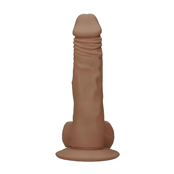 RealRock Dong 10 - realistlik munanditega dildo 25cm - tume nahatoon