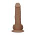 RealRock Käsitööd Dildo 10 - elutruu, munanditega (25cm) - tume naturaalne