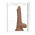 RealRock Käsitööd Dildo 10 - elutruu, munanditega (25cm) - tume naturaalne