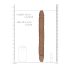 RealRock Kahepoolne Dildo 14 - topelt dildo (36cm) - tume naturaalne