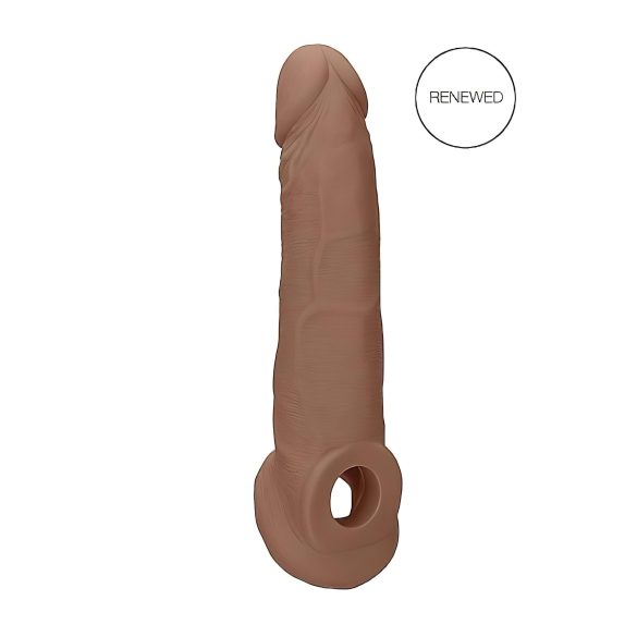 RealRock Peenisekate 9 - peenisemansett (21,5 cm) - tume naturaalne