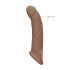 RealRock Peenisekate 9 - peenisemansett (21,5 cm) - tume naturaalne