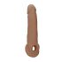 RealRock Peenisekate 9 - peenisemansett (21,5 cm) - tume naturaalne