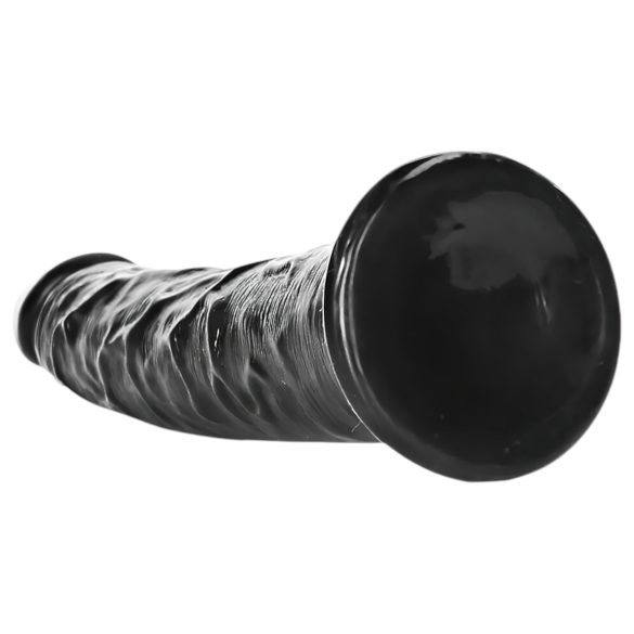 RealRock - realistlik dildo - õhuke - must - 15,5 cm