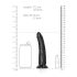 RealRock - realistlik dildo - õhuke - must - 15,5 cm