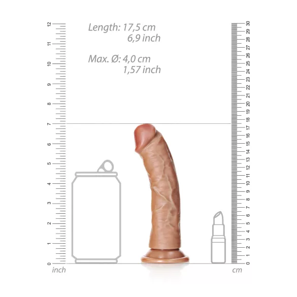 RealRock - realistlik dildo - 15,5 cm - tume naturaalne