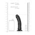 RealRock - Must tapadusega realistlik dildo - 15,5cm